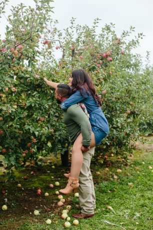 Alexandra and Robbie's Apple Orchard Engagement Session