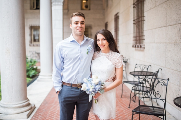 Alison and Kevin's Intimate Elopement at the Boston Public Library on The Boston Bride